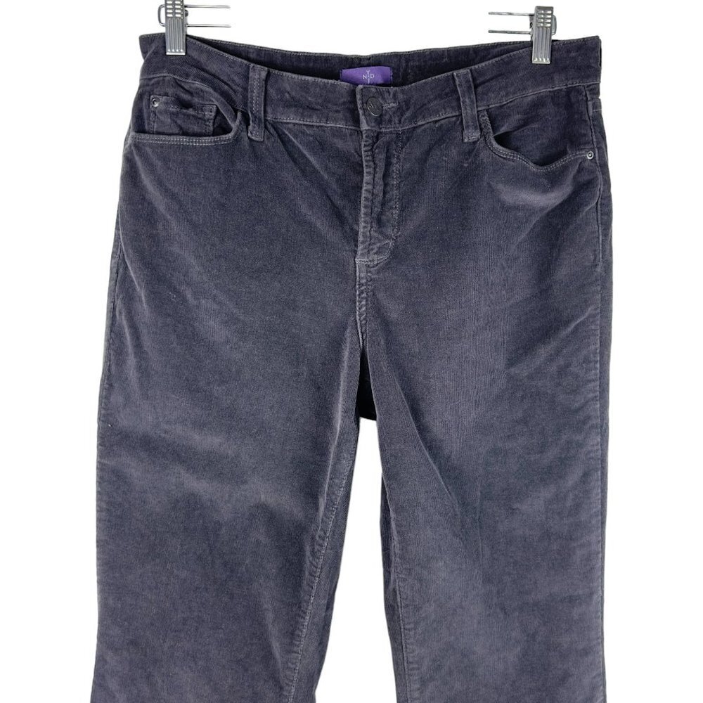 NYDJ Gray Straight Leg Lift Tuck Technology Corduroy Jeans (12) - Picture 2 of 14